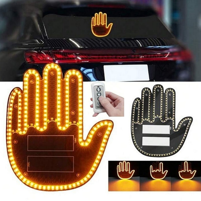 Lumière De Doigt LED De Voiture - 3 Modes Gestuels - Autocollant LED Avec Télécommande