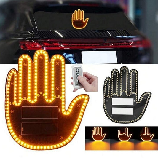 Lumière De Doigt LED De Voiture - 3 Modes Gestuels - Autocollant LED Avec Télécommande