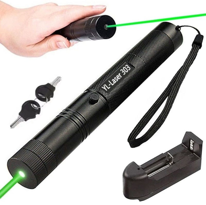 Pointeur laser vert rechargeable en aluminium, haute puissance 1000 mW et portée de 2000 mètres